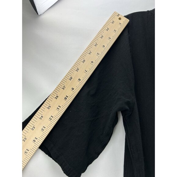 Oh My Gauze Florida Womens Size 1 Black Button Down Tunic Dress Boho Asymmetric - Picture 5 of 13